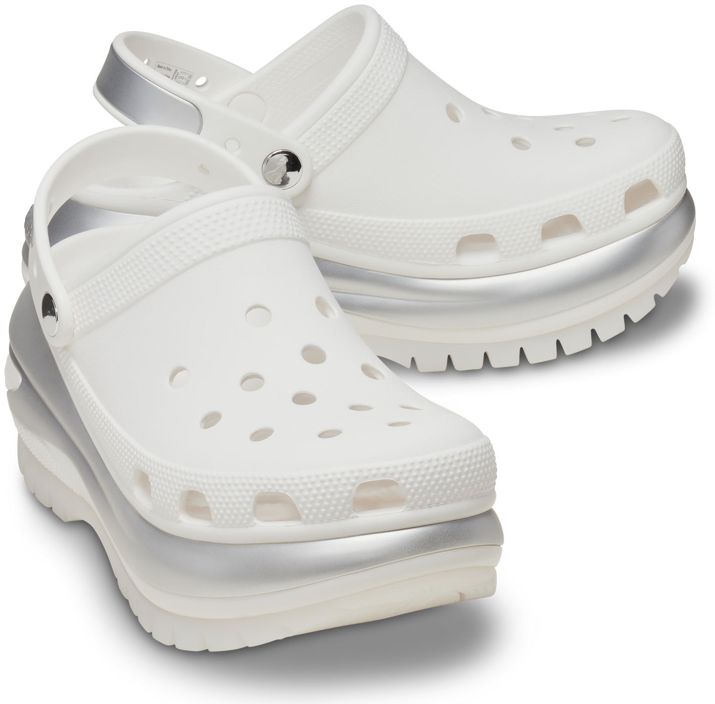 Crocs Mega Crush Metallic Clog White / Silver