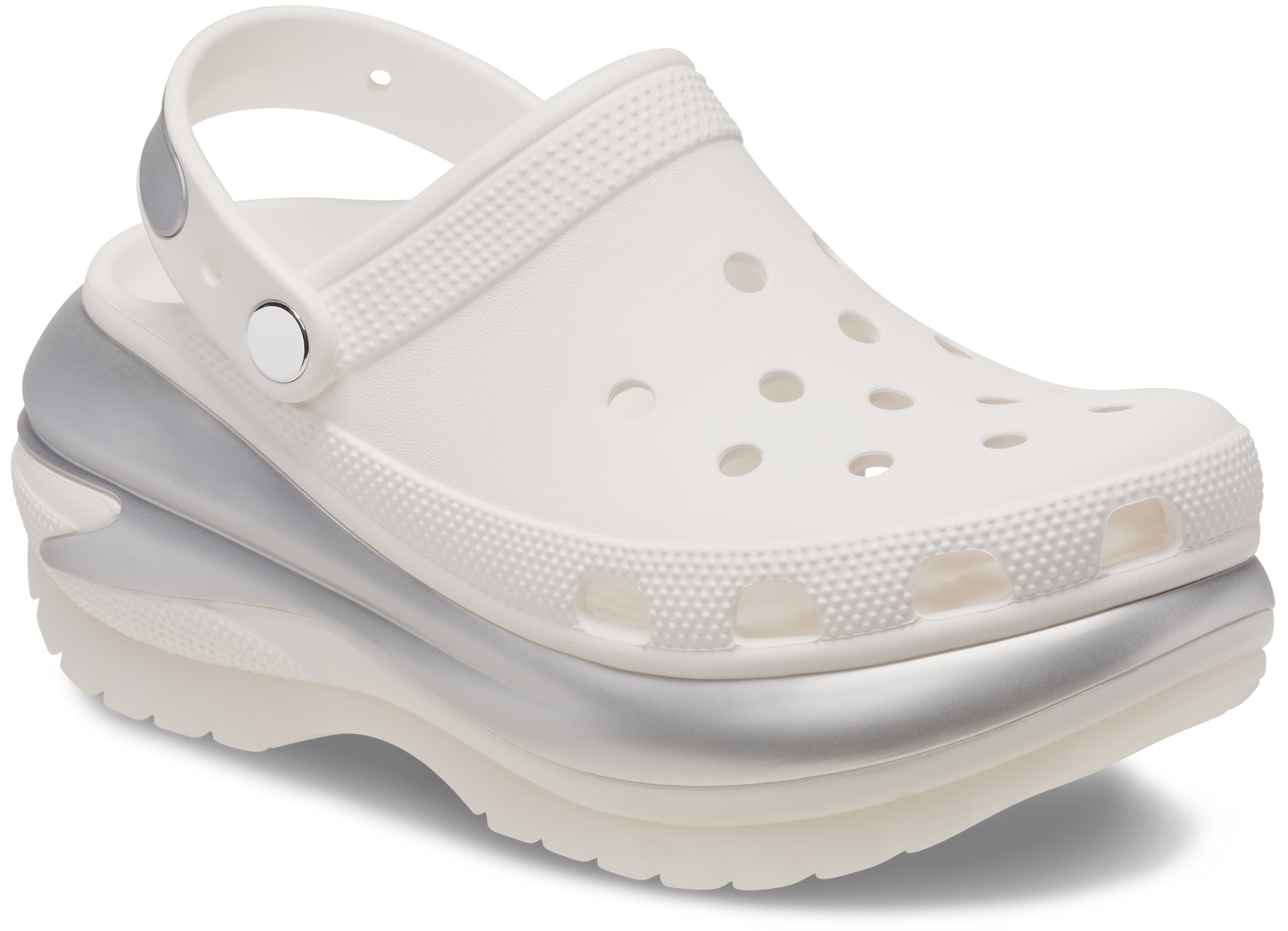 Crocs Mega Crush Metallic Clog White / Silver